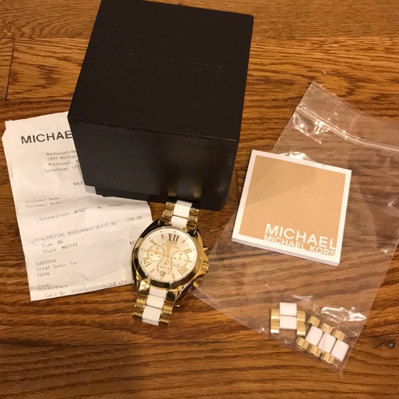 Michael Kors Accessories - Michael Kors Bradshaw 5743 Gold White 43 mm Watch